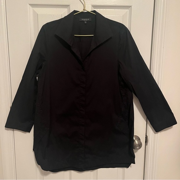 Lafayette 148 New York Black Button Down Shirt - Picture 5 of 7